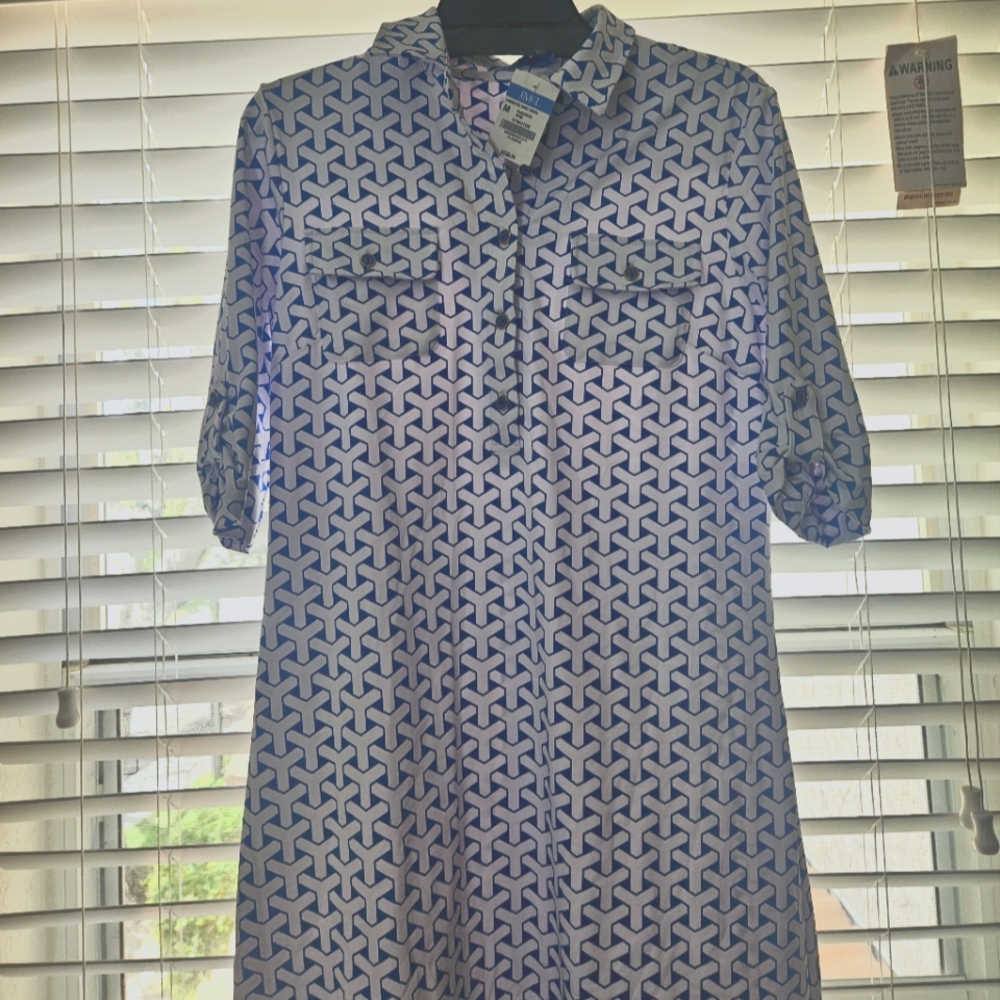 J. McLaughlin Blue Lawrence Women's Shirt Dress